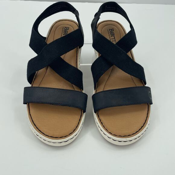 Born Women’s Black Leather Strappy Slingback Sandals, Sz. 9M - Picture 2 of 13